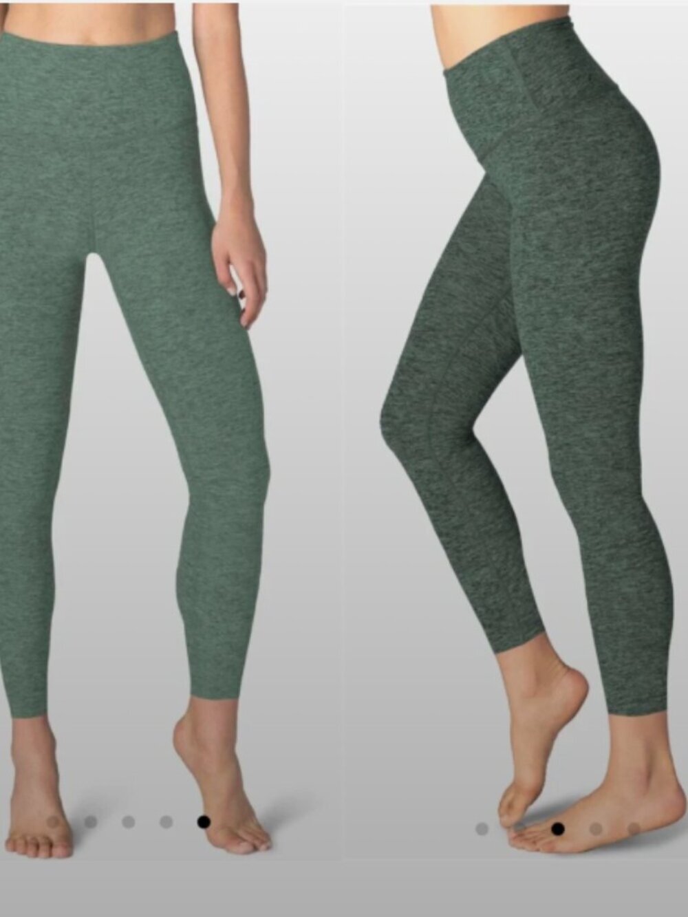 Beyond Yoga High Waisted Midi Spacedye Leggings Forest Green Heather